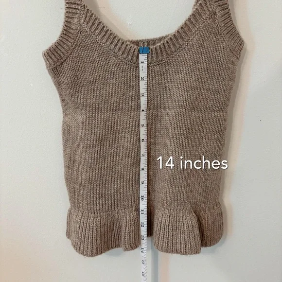 Sweater Cropped Ruffle Tank Top gray/brown NWT - Picture 7 of 9
